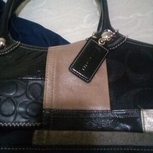 Coach leather patch work purse